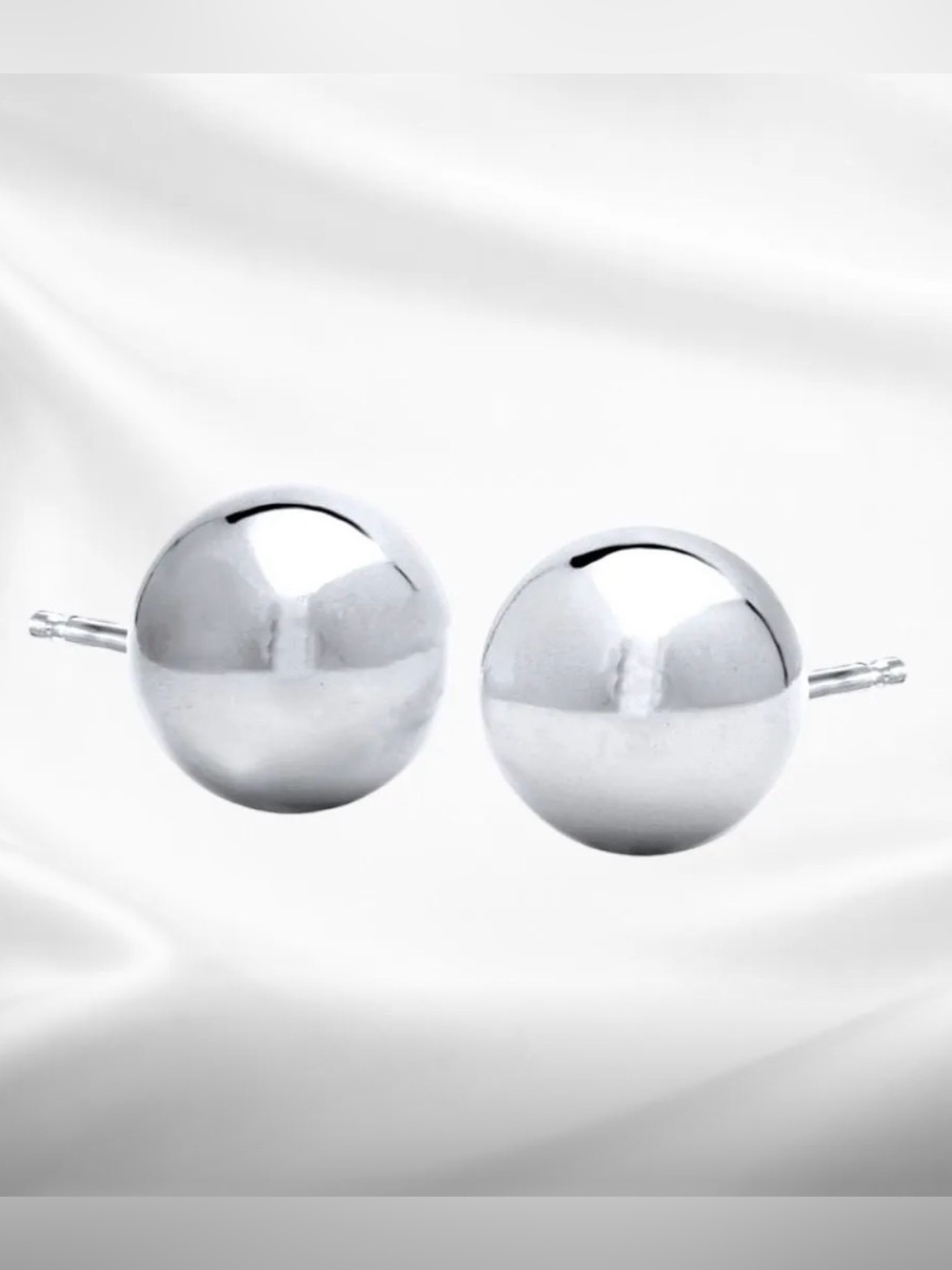 Chrome Orbit 11MM Earrings | 925 Sterling Silver Ball Stud Earrings